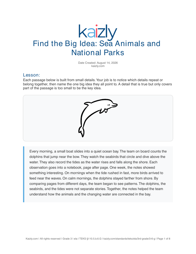 Page 1 of the free 3.6G worksheet PDF