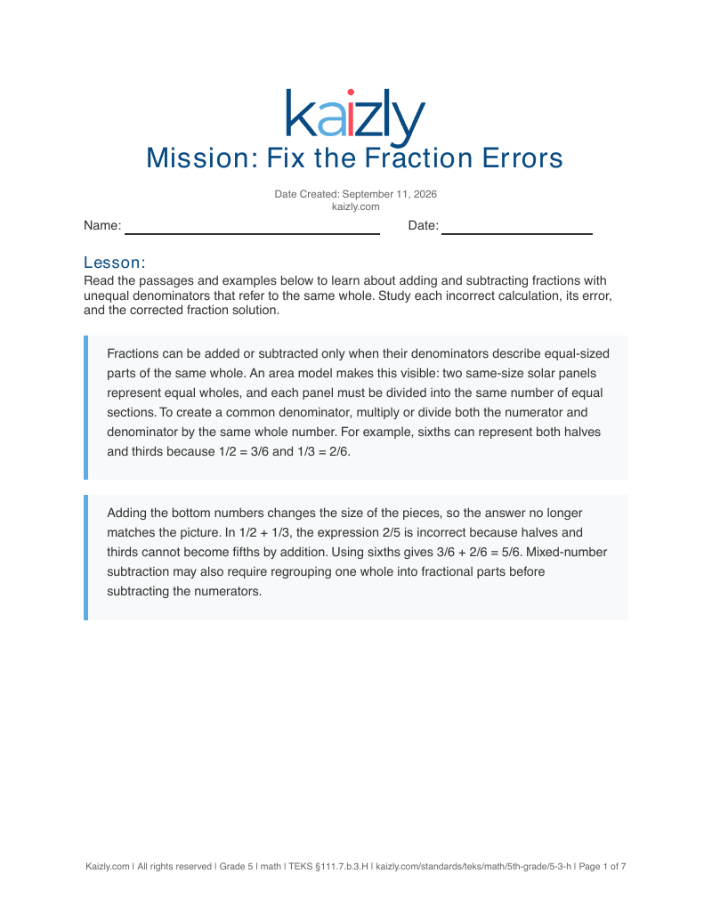 Page 1 of the free 5.3H worksheet PDF