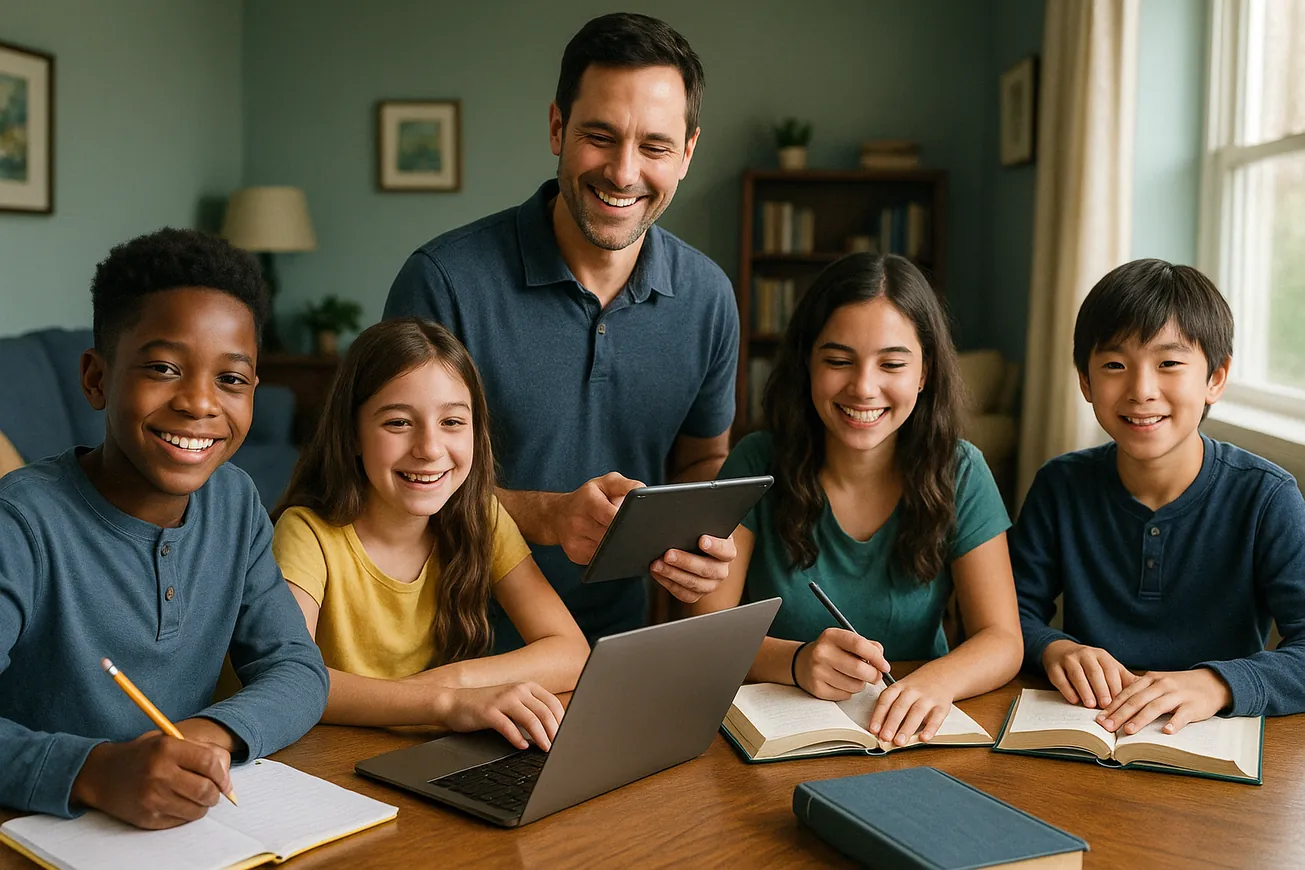 Parent and child working together on Kaizly